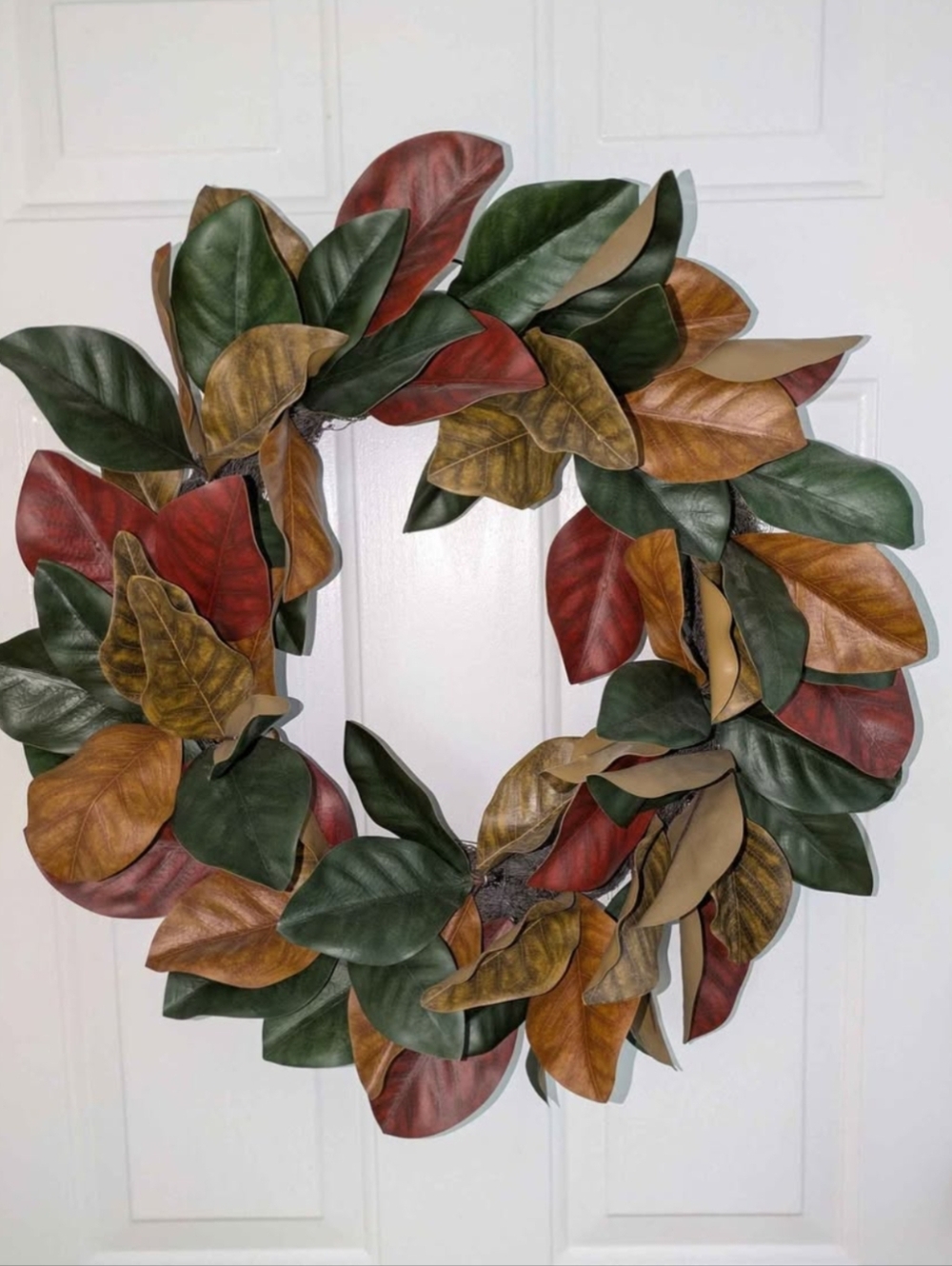 Autumn Magnolia Leaf Wreath - Multi Color Home Holiday Decor